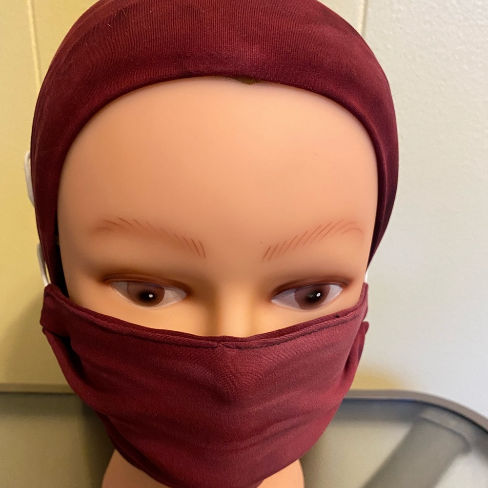 Crimson Red Head-Wrap Face Mask